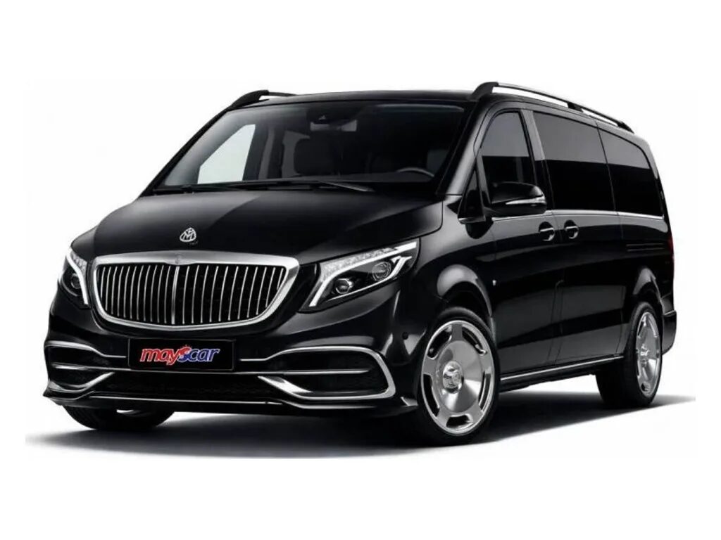 Siyah Mercedes Vito VIP ön üç çeyrek görünümü
